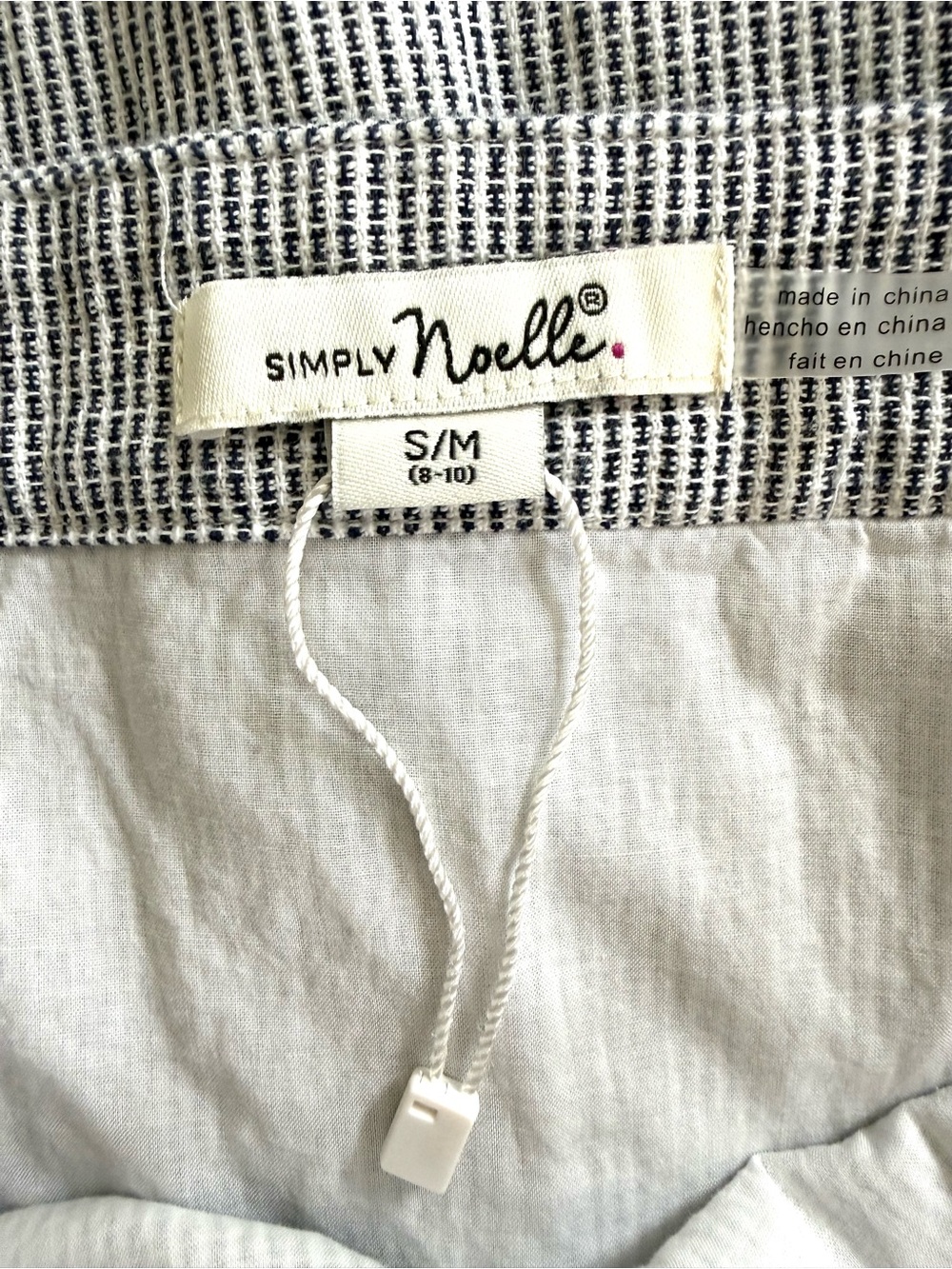 Simply Noelle Pinstripe Buckle Accent Mini Dress EUC S/M Coastal Resort Summer - Picture 7 of 12
